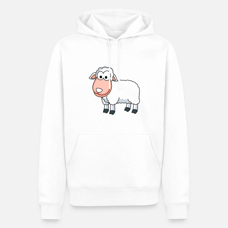 Schaf Comic Tier - Männer Premium Bio Hoodie - Weiß