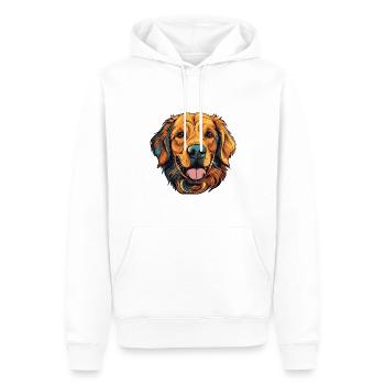 Portrait de chien Golden Retriever - Sweat à capuche Premium bio Homme - blanc - Devant - Nico (187cm)