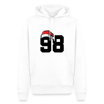 98 Numéro Noël - Sweat à capuche Premium bio Homme - blanc - Devant - Nico (187cm)