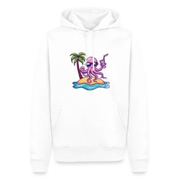 Octopus Summer Beach Vacation - Men’s Premium Organic Hoodie - white - Front - Nico (187cm)