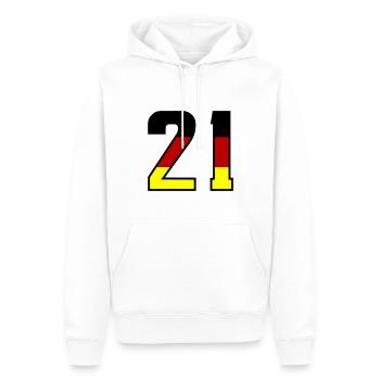 21 Symbole numérique Allemagne - Sweat à capuche Premium bio Homme - blanc - Devant - Nico (187cm)
