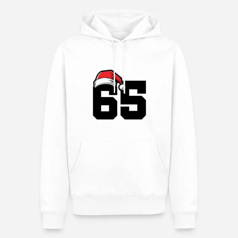 65 Numéro Noël - Sweat à capuche Premium bio Homme - blanc
