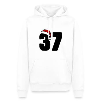 37 Numéro Noël - Sweat à capuche Premium bio Homme - blanc - Devant - Nico (187cm)