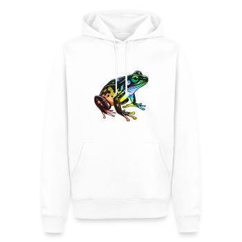 Frosch Kopf Bunt - Männer Premium Bio Hoodie - Weiß - Vorne - Nico (187cm)