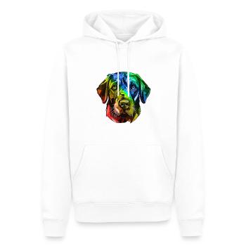 Labrador Hund Kopf Bunt - Männer Premium Bio Hoodie - Weiß - Vorne - Nico (187cm)
