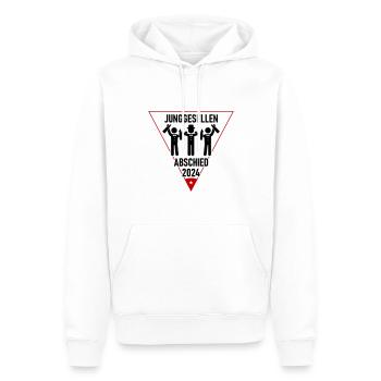 Enterrement de vie de garçon 2024 - Sweat à capuche Premium bio Homme - blanc - Devant - Nico (187cm)