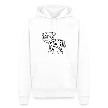 Leopard Comic Tier - Männer Premium Bio Hoodie - Weiß - Vorne - Nico (187cm)