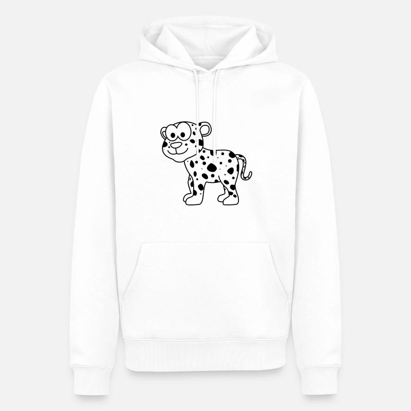 Léopard Comic Animal - Sweat à capuche Premium bio Homme - blanc
