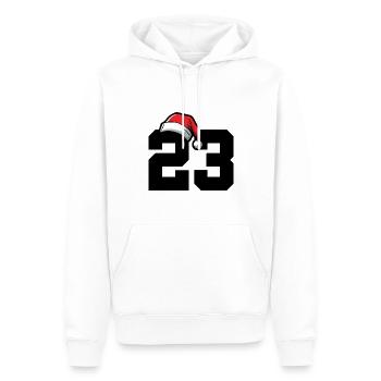 23 Numéro Noël - Sweat à capuche Premium bio Homme - blanc - Devant - Nico (187cm)
