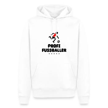 Fussball Profi - Männer Premium Bio Hoodie - Weiß - Vorne - Nico (187cm)
