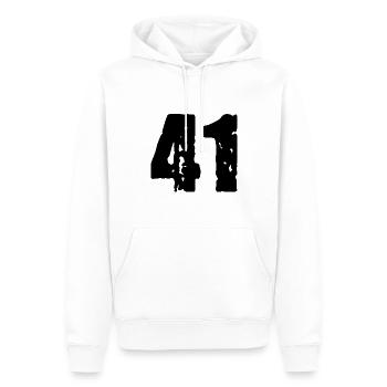 41 Zahl Trikot - Männer Premium Bio Hoodie - Weiß - Vorne - Nico (187cm)