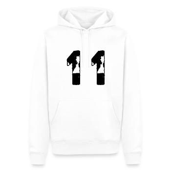 11 Zahl Trikot - Männer Premium Bio Hoodie - Weiß - Vorne - Nico (187cm)
