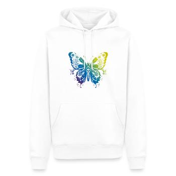 Schmetterling Mandala Boho - Männer Premium Bio Hoodie - Weiß - Vorne - Nico (187cm)