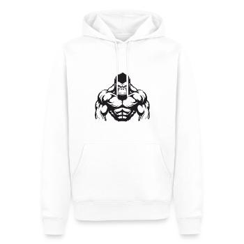 Gorilla Muscles Gymnase d’entraînement - Sweat à capuche Premium bio Homme - blanc - Devant - Nico (187cm)