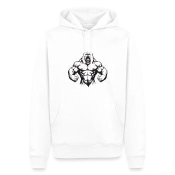 Ours Grizzly Musculation Muscles - Sweat à capuche Premium bio Homme - blanc - Devant - Nico (187cm)