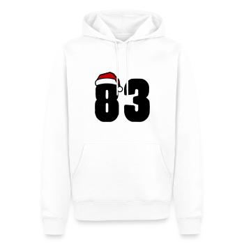 83 Numéro Noël - Sweat à capuche Premium bio Homme - blanc - Devant - Nico (187cm)