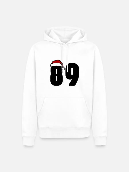 89 Numéro Noël - Sweat à capuche Premium bio Homme - blanc