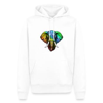 Elephant Head Colorful - Men’s Premium Organic Hoodie - white - Front - Nico (187cm)