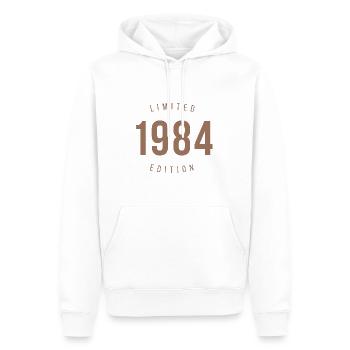 1984 Édition limitée Style rétro Cadeau d’anniversaire - Sweat à capuche Premium bio Homme - blanc - Devant - Nico (187cm)