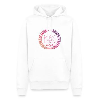 Couronne de 23 chiffres - Sweat à capuche Premium bio Homme - blanc - Devant - Nico (187cm)