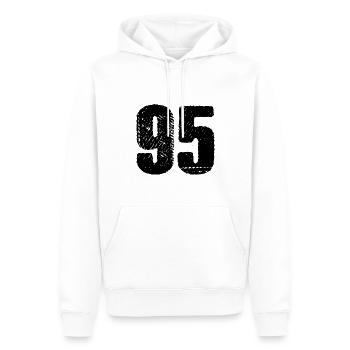 Maillot à 95 numéros - Sweat à capuche Premium bio Homme - blanc - Devant - Nico (187cm)