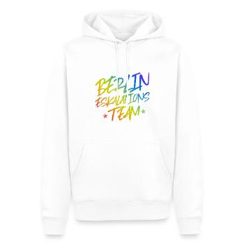 Berlin Escalation - Men’s Premium Organic Hoodie - white - Front - Nico (187cm)