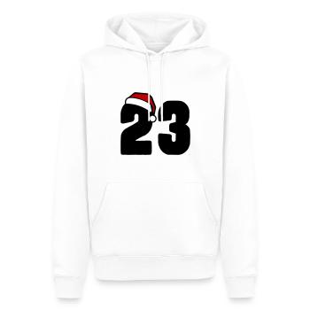 23 Numéro Noël - Sweat à capuche Premium bio Homme - blanc - Devant - Nico (187cm)