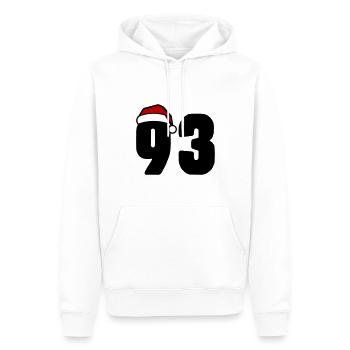 93 Numéro Noël - Sweat à capuche Premium bio Homme - blanc - Devant - Nico (187cm)