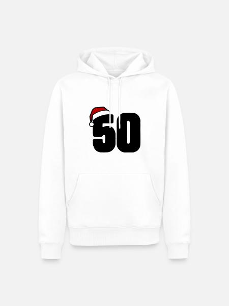50 Number Christmas - Men’s Premium Organic Hoodie - white