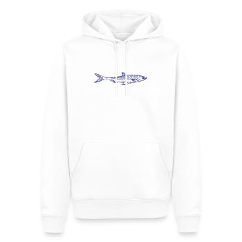 Poisson - Sweat à capuche Premium bio Homme - blanc - Devant - Nico (187cm)