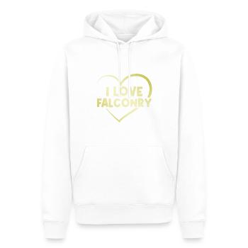 Ich liebe Falknerei - Männer Premium Bio Hoodie - Weiß - Vorne - Nico (187cm)