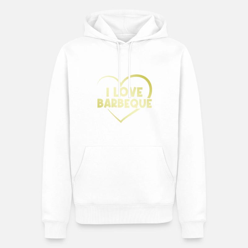 J’adore le barbecue - Sweat à capuche Premium bio Homme - blanc