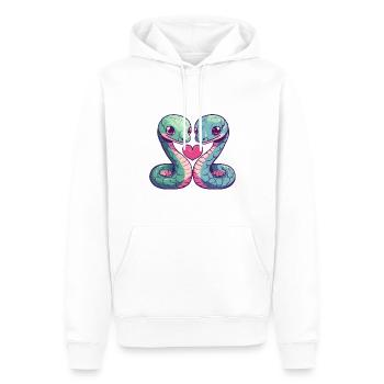 Snake Cobra Couple Amoureux Animal Saint-Valentin - Sweat à capuche Premium bio Homme - blanc - Devant - Nico (187cm)