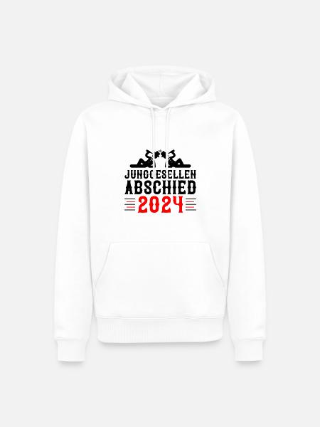Junggesellen Abschied 2024 - Männer Premium Bio Hoodie - Weiß