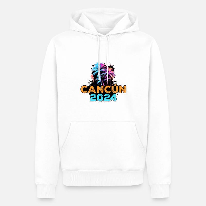 Cancun 2024 Reise - Männer Premium Bio Hoodie - Weiß