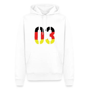 3 Zahl symbol Germany - Männer Premium Bio Hoodie - Weiß - Vorne - Nico (187cm)