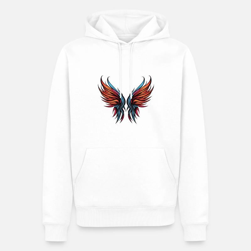 Icône d’aile - Sweat à capuche Premium bio Homme - blanc