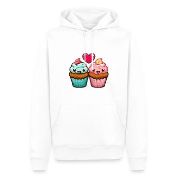 Muffin Paar Liebe Herz Valentinstag - Männer Premium Bio Hoodie - Weiß - Vorne - Nico (187cm)
