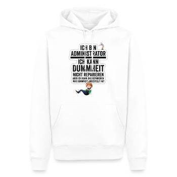 Ich bin Administrator ich kann Dummhei - Männer Premium Bio Hoodie - Weiß - Vorne - Nico (187cm)