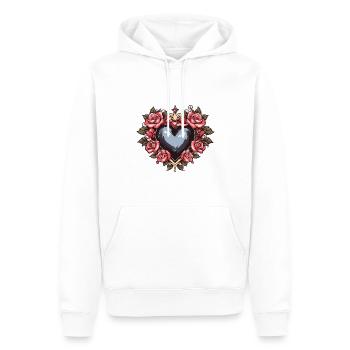 Coeur Symbole Amour - Sweat à capuche Premium bio Homme - blanc - Devant - Nico (187cm)