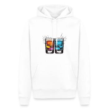 Verre à tequila - Sweat à capuche Premium bio Homme - blanc - Devant - Nico (187cm)