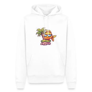 Goldfish Summer Beach Vacation - Men’s Premium Organic Hoodie - white - Front - Nico (187cm)