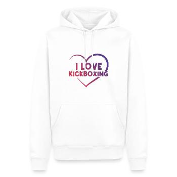 I love kick boxing heart - Men’s Premium Organic Hoodie - white - Front - Nico (187cm)