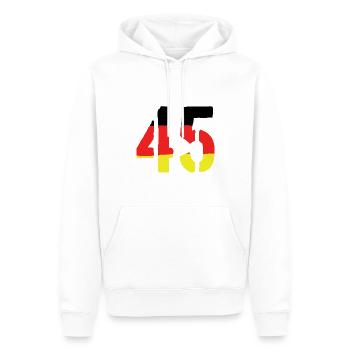45 number symbol Germany - Men’s Premium Organic Hoodie - white - Front - Nico (187cm)