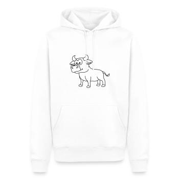 Stier Comic Tier - Männer Premium Bio Hoodie - Weiß - Vorne - Nico (187cm)