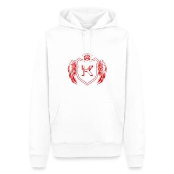 K Buchstabe Wappen - Männer Premium Bio Hoodie - Weiß - Vorne - Nico (187cm)