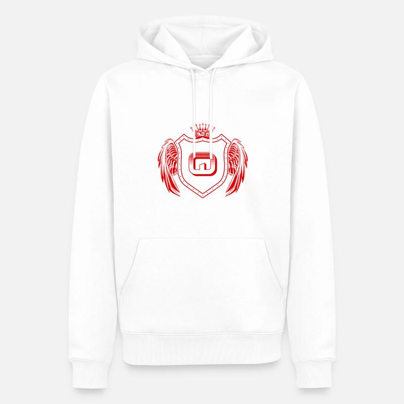 Q Buchstabe Wappen - Männer Premium Bio Hoodie - Weiß