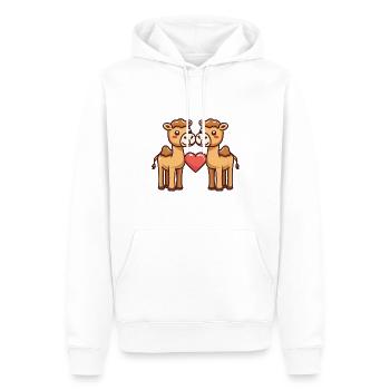 Couple De Chameaux Amoureux Animal Saint Valentin - Sweat à capuche Premium bio Homme - blanc - Devant - Nico (187cm)
