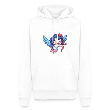 Ange arc et flèche Cupidon Saint-Valentin - Sweat à capuche Premium bio Homme - blanc - Devant - Nico (187cm)