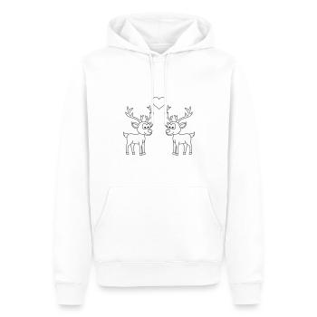 Hirsch Comic Couple Amour - Sweat à capuche Premium bio Homme - blanc - Devant - Nico (187cm)